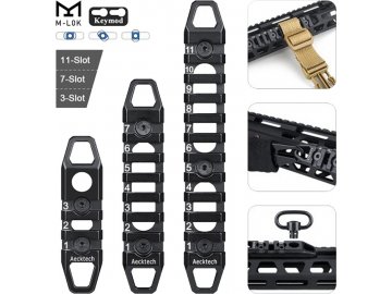 Sada montážních lišt M-Lok Keymod - 3/7/11, černá, OverGuns Armory