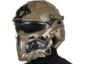 Taktická celoobličejová helma Ronin - písková TAN, Wosport
