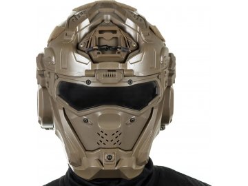 Taktická celoobličejová helma Helmet II - písková TAN, Wosport