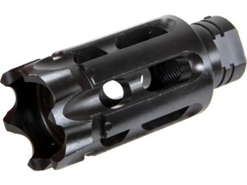 5KU Ocelový velký kompenzátor BreacherBrake - černý, 14mm levotočivý, 5KU 01