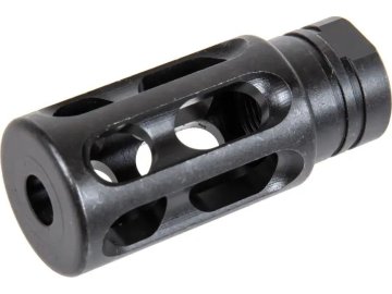 5KU Ocelový kompenzátor BreacherBrake - černý, 14mm levotočivý, 5KU 01