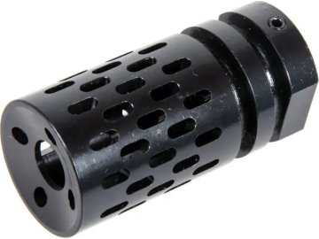 5KU Ocelový tlumič plamene BattleComp 1 - černý, 14mm levotočivý, 5KU 01