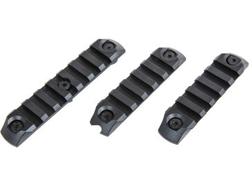 SPE Sada polymerových RIS lišt SA s montáží na M-LOK - 3ks, černé, Specna Arms 01