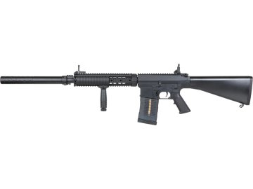 AIK Airsoftová puška SR25-P-N s pevnou pažbou - černá, ABS, A&K 01