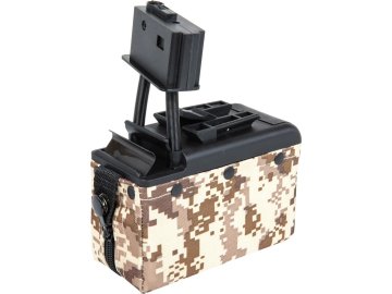 AIK Krabicový zásobník pro M249 - Digital Desert, 2000bb, elektrický, A&K 01