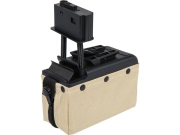 AIK Krabicový zásobník pro M249 - pískový TAN, 2000bb, elektrický, A&K 01