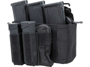 EME Přední panel na suchý zip pro 3x zásobník M4 - černý, Emerson Gear 01