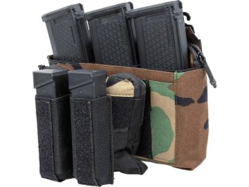 EME Přední panel na suchý zip pro 3x zásobník M4 - Woodland, Emerson Gear 01