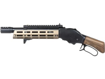 JGG Airsoftová brokovnice Lever Action AT8701 - Flat Dark Earth, celokov, dřevo, Golden Eagle 01