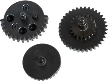 CNC ocelový set ozubených kol V2/V3 - 16:1, šikné ozubení, Specna Arms 01