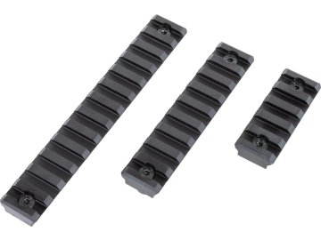 SPE Sada hliníkových RIS lišt s montáží na M-LOK - 3ks, černé, Specna Arms 01