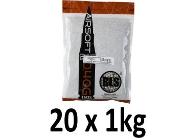 BLS Airsoftové kuličky BLS Precision Grade 0,40g, 2500bb, bílé, 20x 01