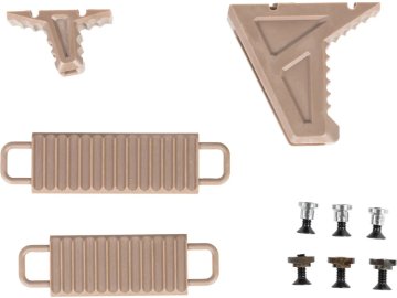 JJA Přední rukojeť / grip typu Hand Stop na KeyMod/M-LOK - písková TAN, nylon, JJ Airsoft, JA-1392 01