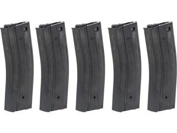 Set zásobníků Hi-Cap EMM M4/M16 QPQ - 5ks, černé, točné, kovové, 350bb, Arcturus 01