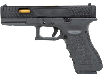 EIC Airsoftová pistole EC-1104 - černá, zlatá vnější hlaveň, kovový závěr, GBB, E&C 01