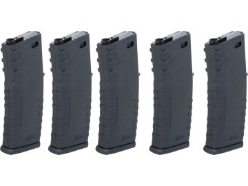 SPE Set Mid-Cap zásobníků pro M4 - černý, polymer, tlačný, 120bb, 5ks, Specna Arms 01