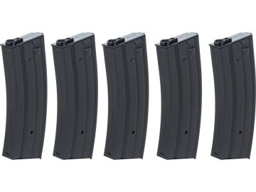 SPE Set Low-Cap zásobníků pro M4 a H One™ - černý, kovový, tlačný, 30bb, 5ks, Specna Arms 01