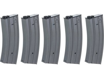 SPE Set Low-Cap zásobníků pro M4 a H One™ - šedý, kovový, tlačný, 30bb, 5ks, Specna Arms 01