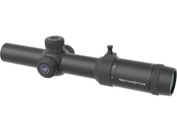 VEC LPVO puškohled FORESTER 1-5x24 SFP Fiber - černý, montážní kroužky, Vector Optics 01