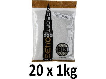 BLS Airsoftové kuličky BLS Precision Grade 0,43g, 2300bb, bílé, 20x 01