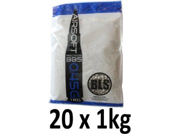 BLS Airsoftové kuličky BLS Precision Grade 0,45g, 2200bb, bílé, 20x 01