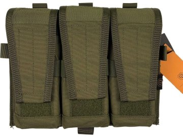 CONQUER Tactical Gear Sumka CVS s chlopní na MOLLE pro zásobník 3x M4 - zelená, CONQUER Tactical Gear 01
