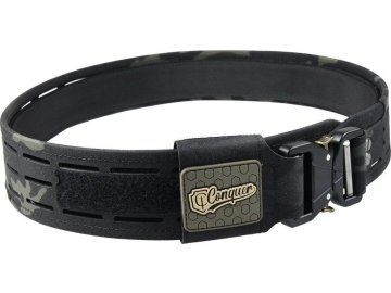 CONQUER Tactical Gear Dvojitý bojový opasek ASAPT s LASER CUT MOLLE - MC Black, CONQUER Tactical Gear 01