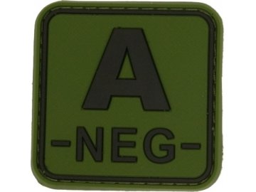 Jackets to go Nášivka krevní skupina A NEG čtvercová zelená - 3D plast 01