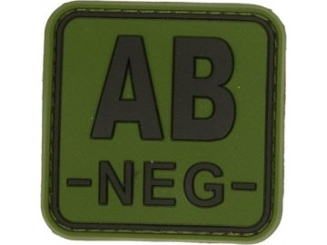 Jackets to go Nášivka krevní skupina AB NEG čtvercová zelená - 3D plast 01