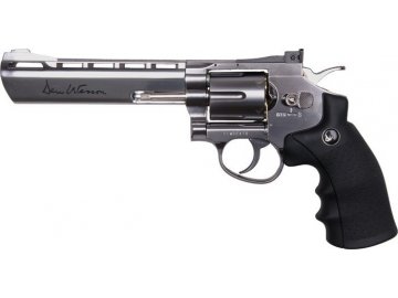Airsoftový revolver Dan Wesson 6" - stříbrný, CO2, GNB, ASG