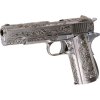 Wet Airsoftová pistole M1911 - s rytinou, stříbrný, plyn, blowback, celokov 03