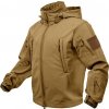 Bunda TACTICAL s kapucí softshell - coyote, Rothco