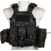 EME Maskáčová vesta s nosičem plátů a třemi sumkami LBT 6094A - Multicam Black 02