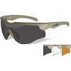 WILEY X Brýle ROGUE Smoke Grey  plus  clear  plus  light rust lens/Com.Temp. TAN frame 01