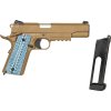 DBY Airsoftová pistole 839 (M1911 CQBP) - písková TAN, kovový závěr, GBB, DBoys/Double Bell 07