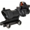 Puškohled stylu ACOG 4x32 a kolimátorem Mini Red Dot - černý, JJ Airsoft 01