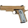 DBY Airsoftová pistole 739 (M1911 CQBP) - písková TAN, kovový závěr, GBB, DBoys/Double Bell 01
