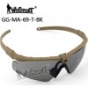 Wosport Ochranné střelecké brýle MA-69 - pískový rám/tmavá skla, Wosport 01