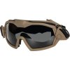 Taktické brýle s ventilátorem - tmavé, pískový rám, GFC 01
