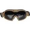 Taktické brýle s ventilátorem - tmavé, pískový rám, GFC 02