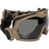 Taktické brýle s ventilátorem - tmavé, pískový rám, GFC 04