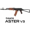 Airsoftová zbraň AKS74N + ASTER V3 - ocelová, pravé dřevo, Essential, E&L