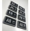 ANAREUS 3D nášivka krevní skupiny 0 POS - černá/bílá, TYP A, A.C.M. 02