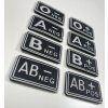 ANAREUS 3D nášivka krevní skupiny 0 POS - černá/bílá, TYP B, A.C.M. 02