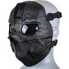 Celoobličejová taktická maska - Multicam Black, Wosport 01