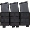 WSP Trojitá otevřená zásobníková MOLLE sumka pro 3x 7.62mm - černá, Wosport 02