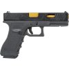 EIC Airsoftová pistole EC-1104 - černá, zlatá vnější hlaveň, kovový závěr, GBB, E&C 02