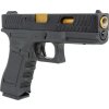 EIC Airsoftová pistole EC-1104 - černá, zlatá vnější hlaveň, kovový závěr, GBB, E&C 04