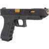EIC Airsoftová pistole EC-1202 - černá, zlatá vnější hlaveň, kovový závěr, GBB, E&C 04