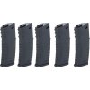 SPE Set Mid-Cap zásobníků pro M4 - černý, polymer, tlačný, 120bb, 5ks, Specna Arms 01